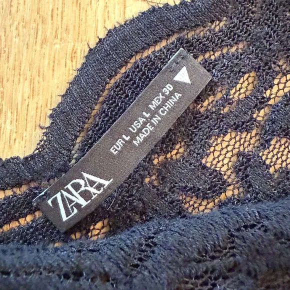 Zara Black Lace Scalloped Blouse - Picture 4 of 7